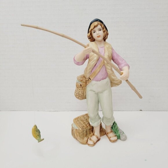 Thomas Kinkade Skilled Fisherman/Playing for the Newborn King Figurine Nativity - Picture 5 of 10